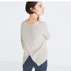 Madewell‎ Province Cross-Back Pullover Sweater color Hthr Dovetail